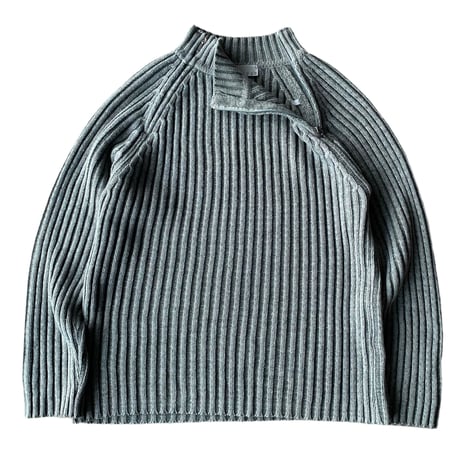 2000's Dual zip design wool blend knit sweater