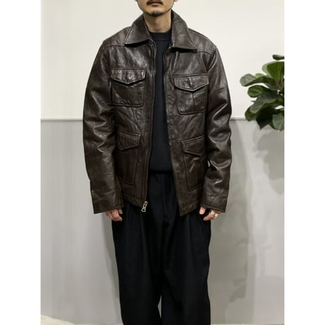 2000's "GUESS JEANS" Western design leather jacket