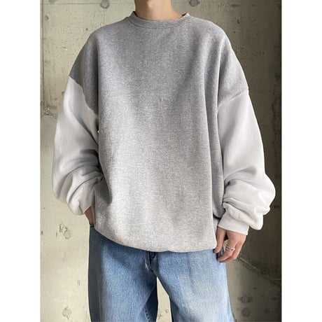 1990's Oversized 2tone color sweat shirt