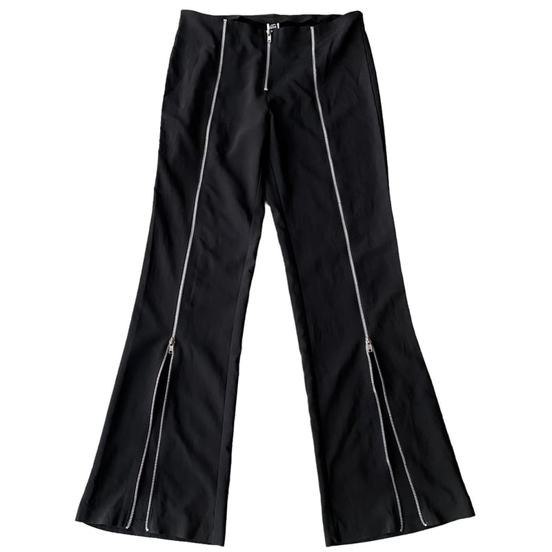 2000's Center zip design semi flare pants | Rab