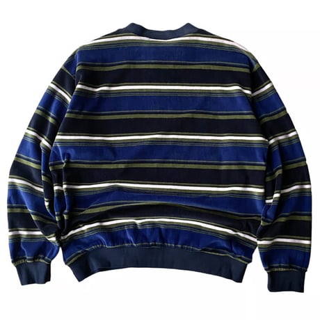 2000's Striped velour cut & sew