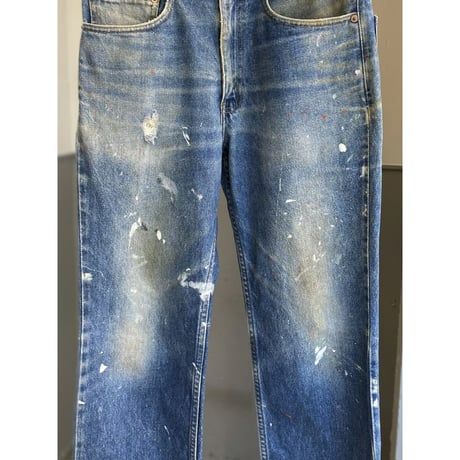 2000's "Levi's 517" Dameged & Painted semi-flare denim pants