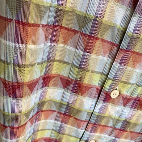 (Dead Stock) 1990's "MISSONI SPORT" Cotton jaquard fabric long sleeve shirt