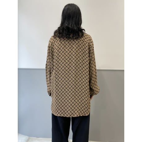 1990's All patterned long sleeve rayon shirt