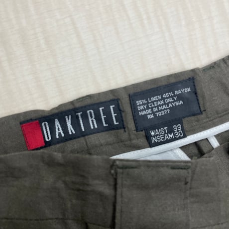 1990's Linen/Rayon fabric inverted pleats slacks pants