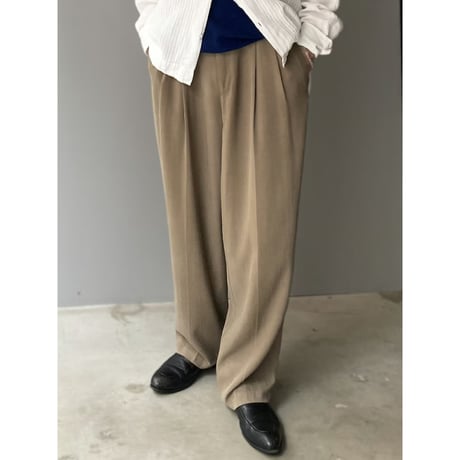 2000's Silk fabric 2tuck slacks pants
