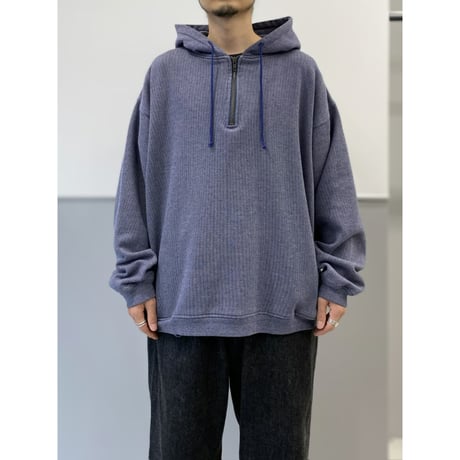 2000's Wide silhouette cotton blend half zip hoodie