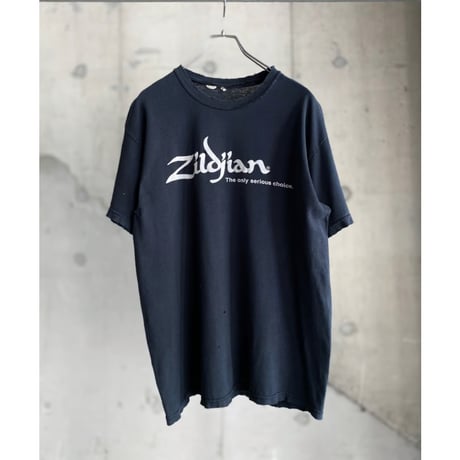 2000's〜"ZILDJIAN" Damaged printed Tee