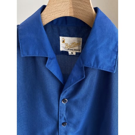 1960's〜 "Brittons" Switching fabric design short sleeve shirt