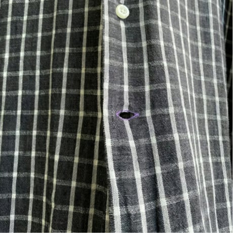 2000's "BILL BLASS" Linen × Cotton plaid pattern long sleeve shirt