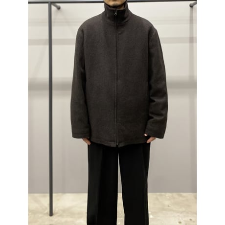 1990's-2000's Stand-collar zip up wool jacket