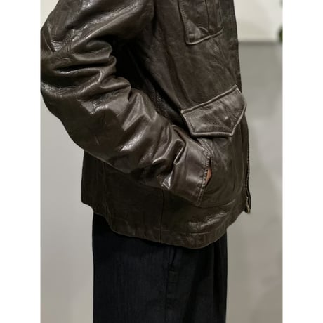 2000's "GUESS JEANS" Western design leather jacket