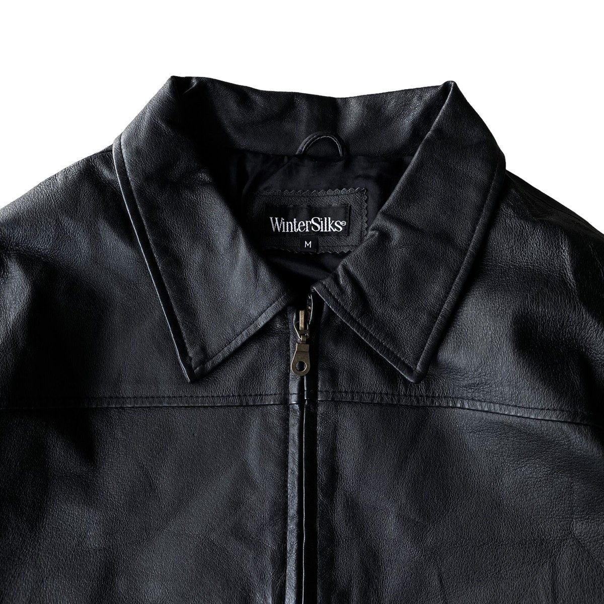 2000's Leather & Silk fabric drizzler jacket