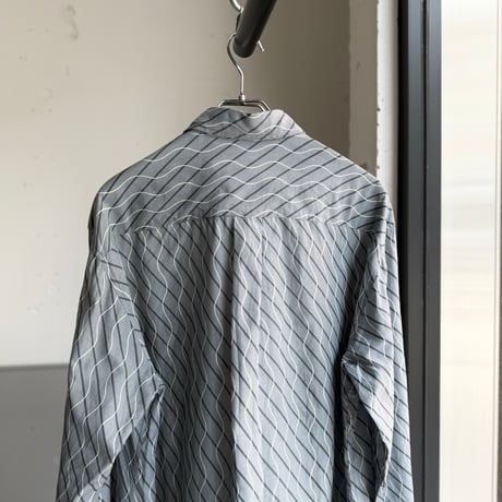 2000's "EMPORIO ARMANI" Wavy × Stripe patterned long sleeve shirt