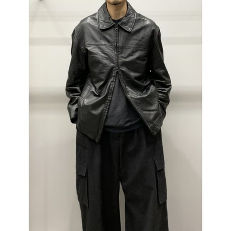 1990's-2000's Double zipper leather drizzler jacket