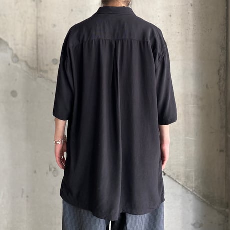 1990's-2000's "JHANE BARNES" Open collar short sleeves silk shirt