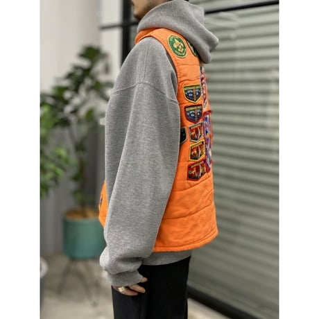 1980's Multi patch design sleeveless jacket