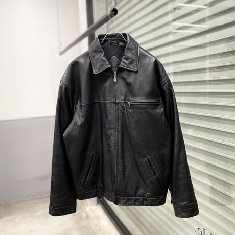 1990's Black leather sports jacket