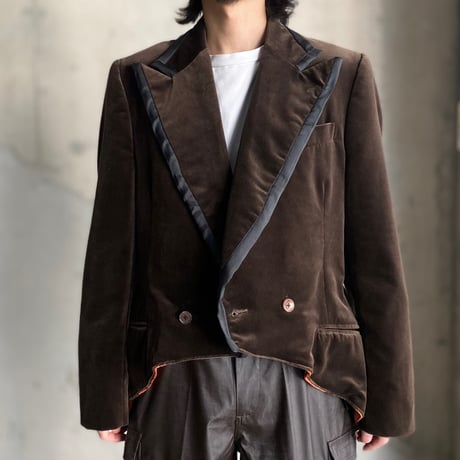 1990's "NEW REPUBLIC" Velour fabiric swallow-tailed jacket