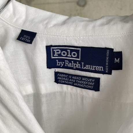 1990's "Polo by Ralph Lauren" Open collar hand woven cotton shirt