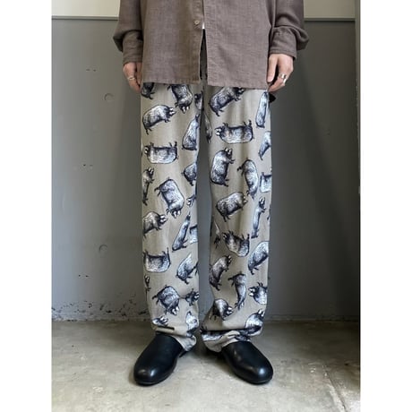 PIG Pattern relaxing pants with Pocket