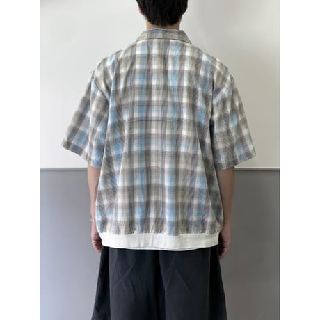 1990's Rayon blend full zip plaid shirt