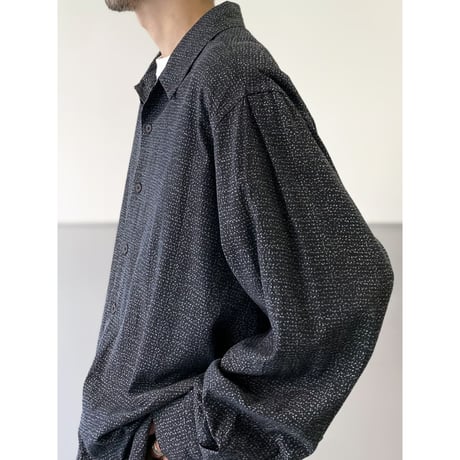 1990's-2000's "PERRY ELLIS" Silk × Cotton Fabric Dot Patterned Shirt