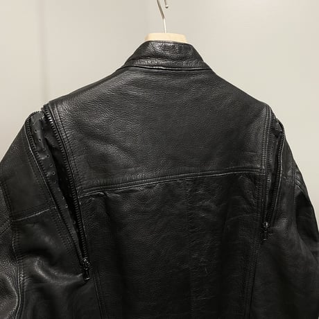 1990's Dual zip design leather motorcycle jacket