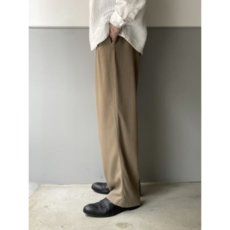 2000's Silk fabric 2tuck slacks pants