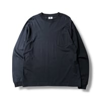 1990's-2000's Long Sleeve Blank Tee With Pocket
