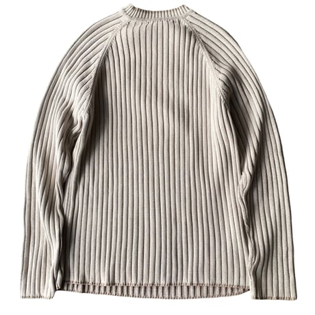 2000's Asymmetrical zip design cotton blend knit sweater