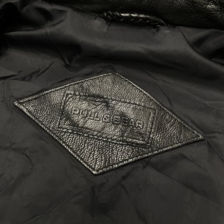 1990's-2000's Double zipper leather drizzler jacket