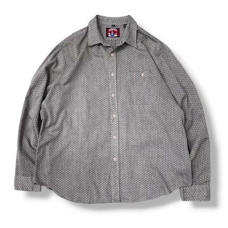 1980's-Early 1990's "SOSTANZA" Jacquard Fabric Long Sleeve Shirt