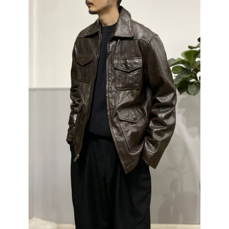 2000's "GUESS JEANS" Western design leather jacket