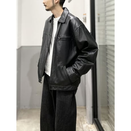 1990's Black leather sports jacket