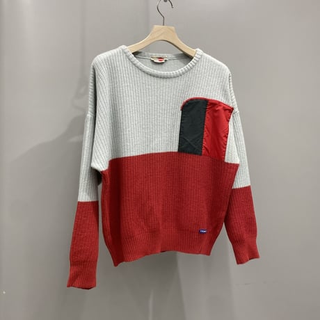 1980's ITALY made knit sweater with nylon pocket