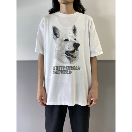 1990's-2000's "WHITE GERMAN SHEPHERD" printed Tee