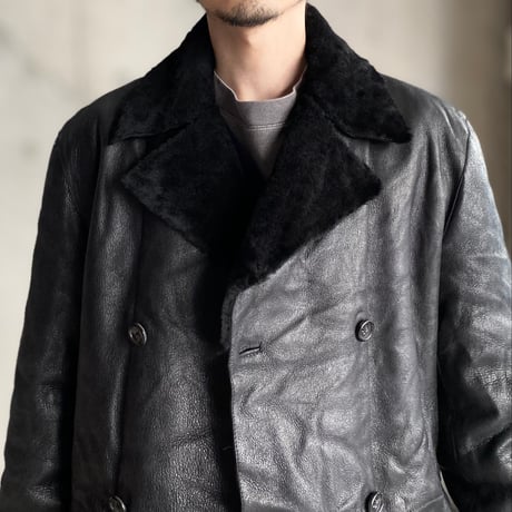 2000's "JIL SANDER" Double breasted leather coat