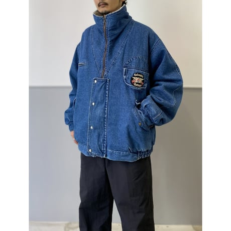 1980's Wide silhouette full zip denim jacket
