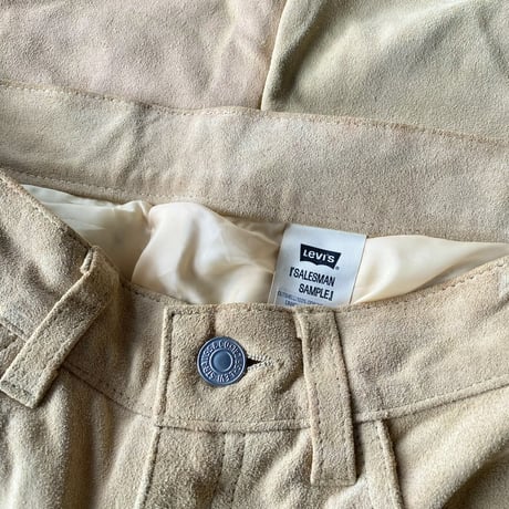 1990's-2000's "Levi's" SALESMAN SAMPLE Suede leather 5pocket pants