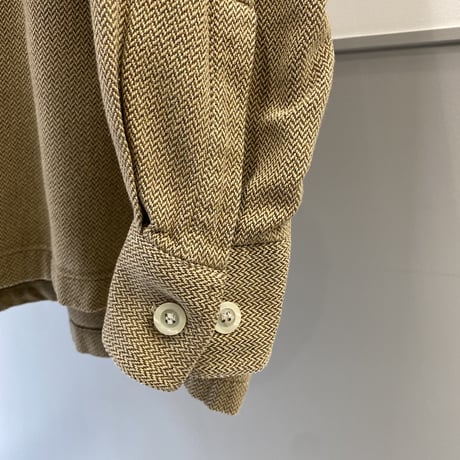 1990's "Yves Saint Laurent" Herringbone fabric long sleeve shirt