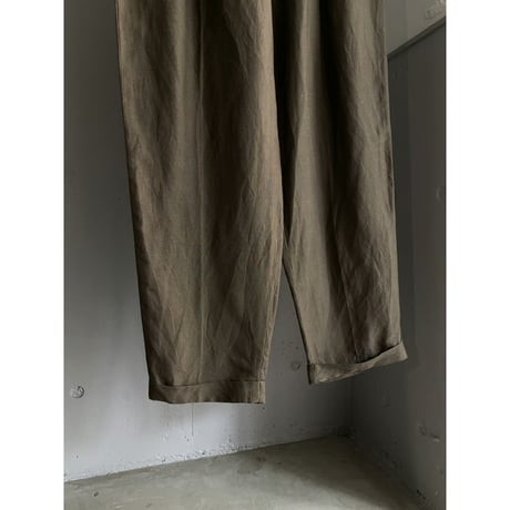 1990's Linen/Rayon fabric inverted pleats slacks pants