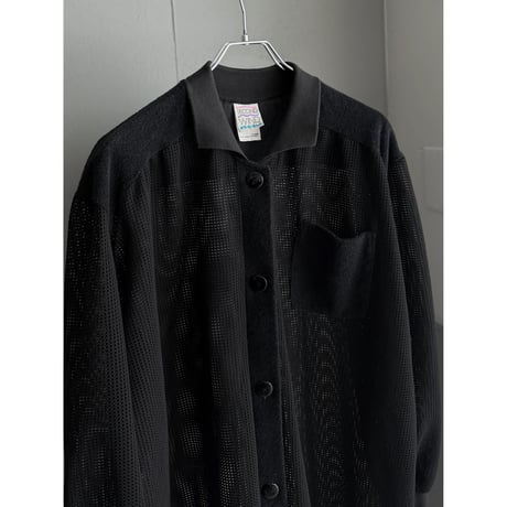1980's-1990's Switching fabric design mesh shirt
