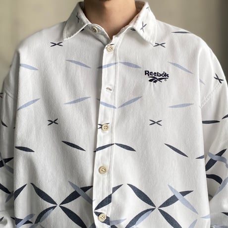 1990's "Reebok" All over printed L/S shirt
