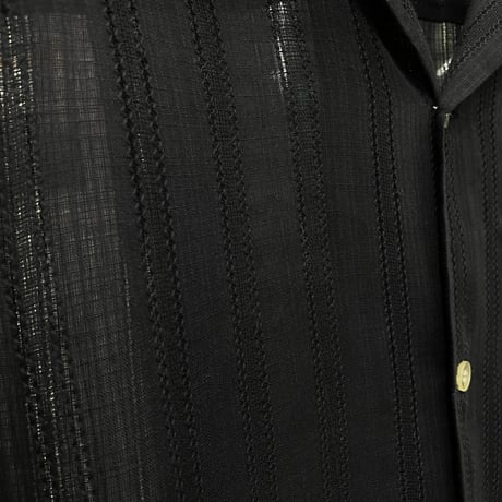 1970's ”Forsyth" Leno weave fabric open collar shirt