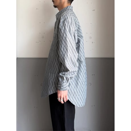 2000's "EMPORIO ARMANI" Wavy × Stripe patterned long sleeve shirt