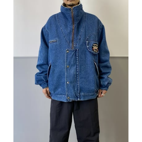 1980's Wide silhouette full zip denim jacket