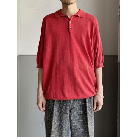 1990's-2000's Faded Color Rayon Blend Summer Knit Shirt