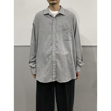 1980's-Early 1990's "SOSTANZA" Jacquard Fabric Long Sleeve Shirt