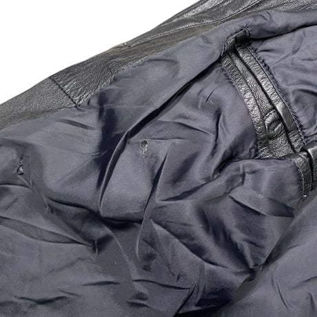 1990's-2000's Double zipper leather drizzler jacket